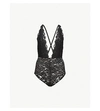 Hot As Hell Comin' In Haht Stretch-lace Bodysuit In Noir