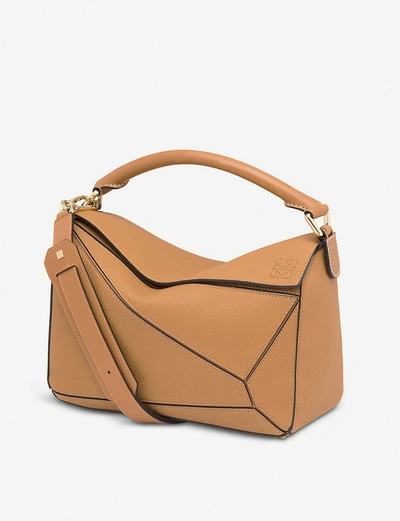 Loewe Ladies Light Caramel Brown Puzzle Leather Shoulder Bag