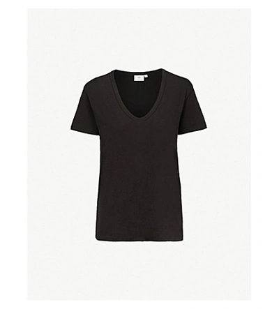 Ag The Henson Cotton-jersey T-shirt In True Black