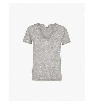 Ag The Henson Jersey-blend T-shirt In Speckled Heather Grey