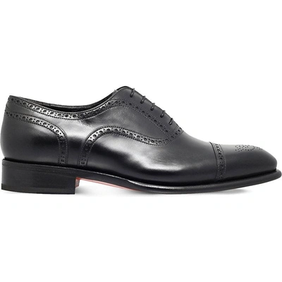 Santoni Carter Leather Oxford Shoes In Black