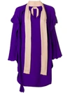 N°21 Nº21 Oversized Neck Tie Dress - Purple