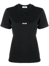 Msgm Cropped Logo T-shirt - Black