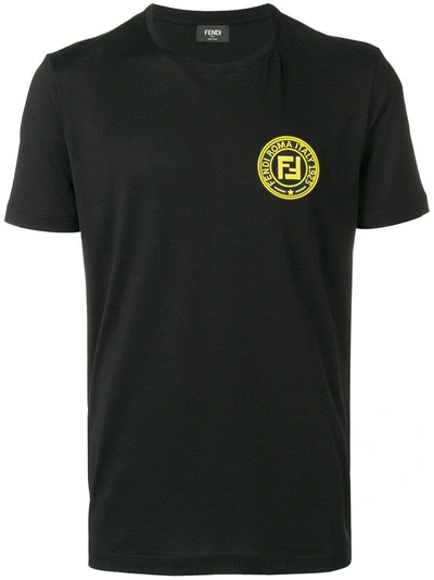 【限定価格セール！】 Fendi Black T-shirt With Logo Fendy Roma Italy 1925 | ModeSens トップス