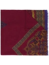 Etro Paisley Print Scarf In Red