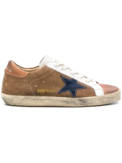 Golden Goose Superstar Contrast Sneakers In Brown