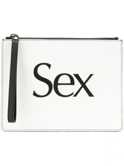Christopher Kane Sex Leather Clutch In White