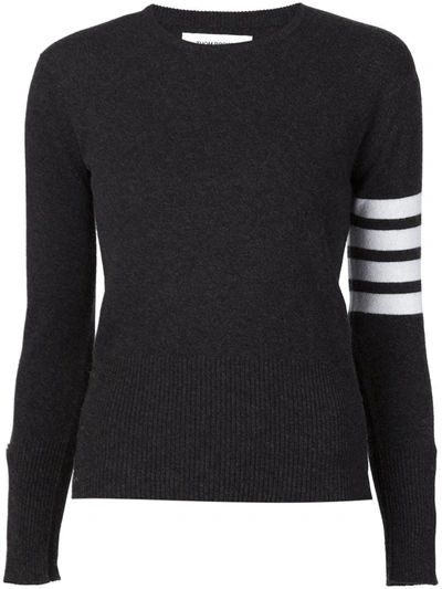 Thom Browne Striped Sleeve Sweater In Grey