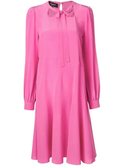 Rochas Tie Front Shift Dress In Pink
