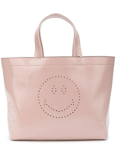 Anya Hindmarch Smiley Shopper Bag In Light Rose
