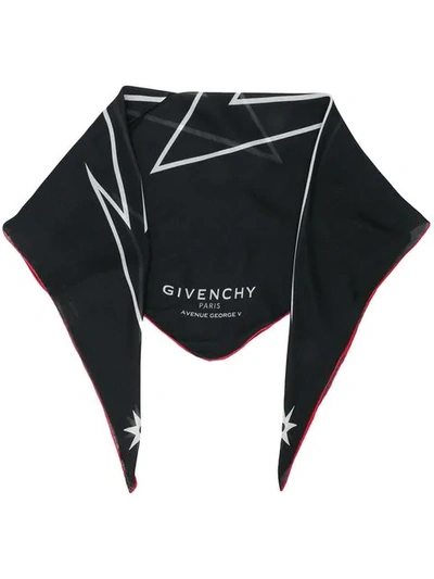 Givenchy Lightning Bolt Print Scarf In Black