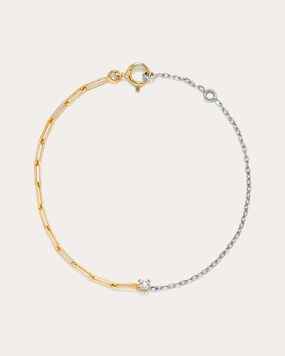 Yvonne Léon Women's Round Diamond Two-tone Solitaire Bracelet In Gold/silver