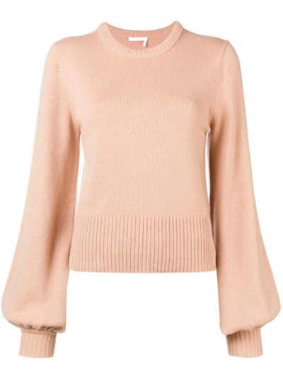 Chloé Puff-sleeve Sweater - Pink