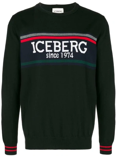 Iceberg Logo Lightweight Sweater In Black