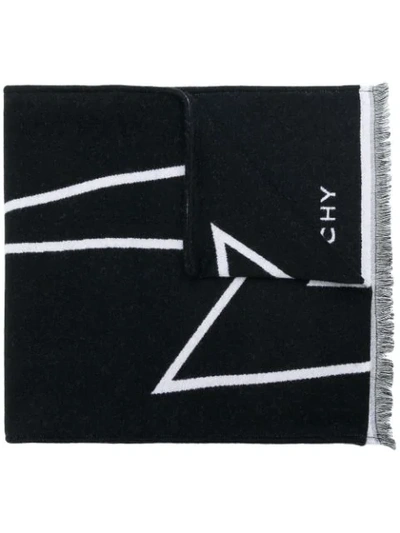 Givenchy Lightning Bolt Logo Scarf In Black