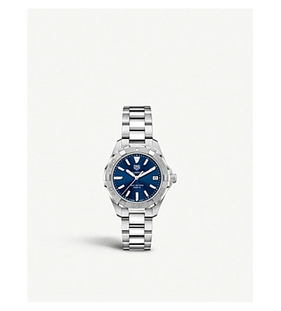 Tag Heuer Wbd1312.ba0740 Aquaracer Stainless Steel Watch In Silver / Blue