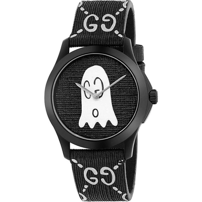 Gucci Ya1264018 G-timeless Ghost Stainless Steel And Rubber Watch