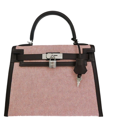 Hermes Hermès Kelly 28 Pink Canvas Handbag ()