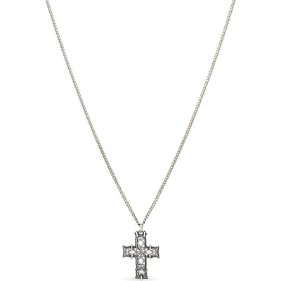 Emanuele Bicocchi Engraved Cross Silver Necklace