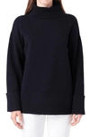 English Factory Oversize Turtleneck Sweater In Black