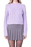 English Factory Crop Cable Stitch Sweater In Lilac