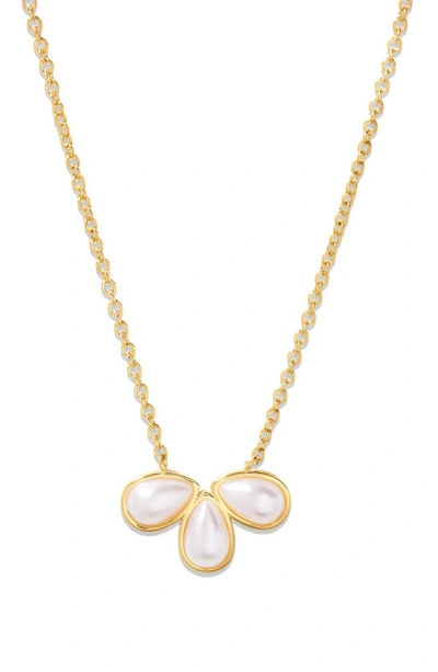 Brook & York Sandy Imitation Pearl Pendant Necklace In Gold