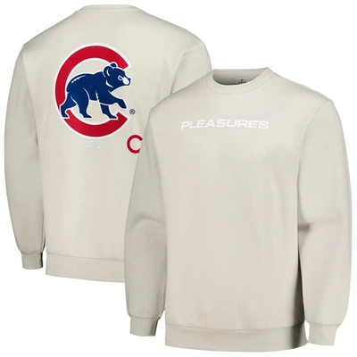 Pleasures Grey Chicago Cubs Ballpark Pullover Sweatshirt