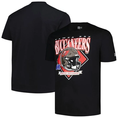New Era Men's  Black Tampa Bay Buccaneers Big And Tall Helmet T-shirt