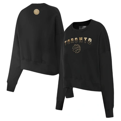 Pro Standard Black Toronto Raptors Glam Cropped Pullover Sweatshirt