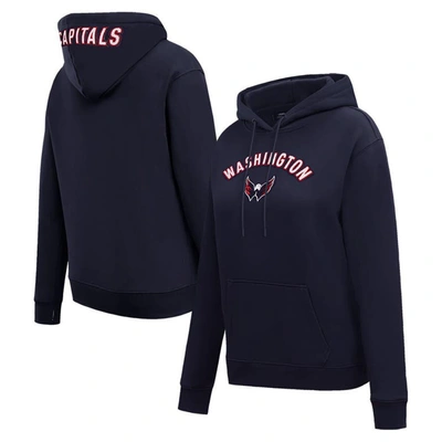 Pro Standard Navy Washington Capitals Classic Chenille Pullover Hoodie