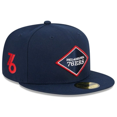 New Era Men's  Navy Philadelphia 76ers 2023/24 City Edition Alternate 59fifty Fitted Hat