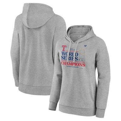 Fanatics Branded Heather Gray Texas Rangers 2023 World Series Champions Locker Room Plus Size Pullov
