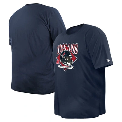 New Era Navy Houston Texans Big & Tall Helmet T-shirt