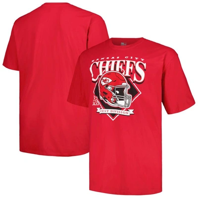 New Era Men's  Red Kansas City Chiefs Big And Tall Helmet T-shirt