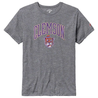 League Collegiate Wear Heather Grey Clemson Tigers Tall Arch Victory Falls Tri-blend T-shirt