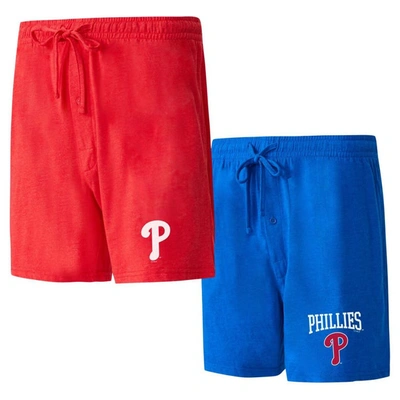 Concepts Sport Red/royal Philadelphia Phillies Two-pack Meter Sleep Shorts