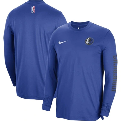 Nike Unisex  Blue Dallas Mavericks 2023/24 Authentic Pregame Long Sleeve Shooting Shirt