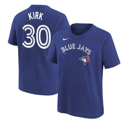 Nike Kids' Big Boys  Alejandro Kirk Royal Toronto Blue Jays Player Name And Number T-shirt