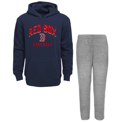 Outerstuff Babies' Infant Navy/heather Gray Boston Red Sox Play By Play Pullover Hoodie & Pants Set
