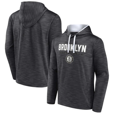 Fanatics Branded Heather Charcoal Brooklyn Nets Fast Break Pullover Hoodie