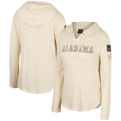 Colosseum Cream Alabama Crimson Tide Oht Military Appreciation Casey Raglan Long Sleeve Hoodie T-shi