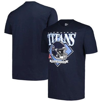 New Era Navy Tennessee Titans Big & Tall Helmet T-shirt