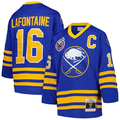 Mitchell & Ness Kids' Youth  Pat Lafontaine Royal Buffalo Sabres 1992 Blue Line Player Jersey