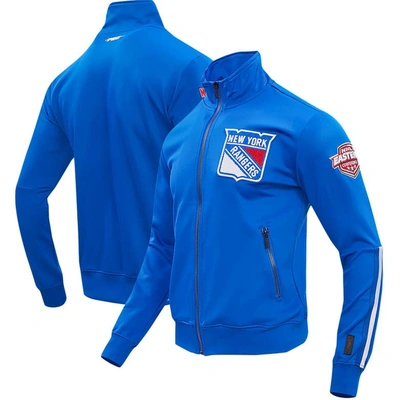 Pro Standard Blue New York Rangers Classic Chenille Full-zip Track Jacket