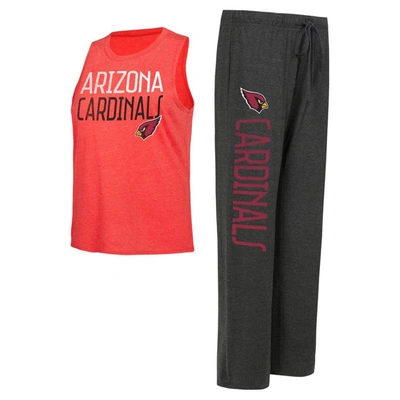 Concepts Sport Black/cardinal Arizona Cardinals Muscle Tank Top & Pants Lounge Set