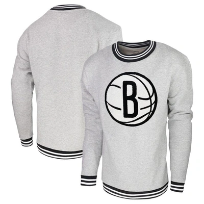 Stadium Essentials Heather Gray Brooklyn Nets Club Level Pullover Sweatshirt