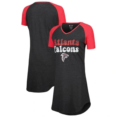 Concepts Sport Black/red Atlanta Falcons Raglan V-neck Nightshirt