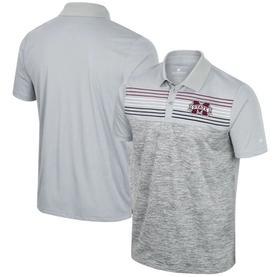 Colosseum Gray Mississippi State Bulldogs Cybernetic Polo