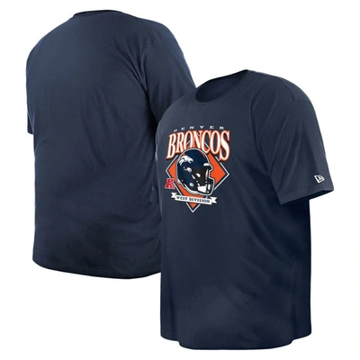 New Era Navy Denver Broncos Big & Tall Helmet T-shirt