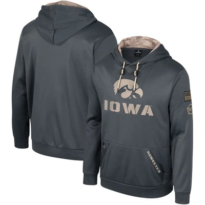 Colosseum Charcoal Iowa Hawkeyes Oht Military Appreciation Pullover Hoodie